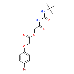ChemSpider 2D Image | 2-{[(2-Methyl-2-propanyl)carbamoyl]amino}-2-oxoethyl (4-bromophenoxy)acetate | C15H19BrN2O5