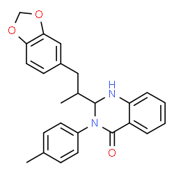 ChemSpider 2D Image | 2-[1-(1,3-Benzodioxol-5-yl)-2-propanyl]-3-(4-methylphenyl)-2,3-dihydro-4(1H)-quinazolinone | C25H24N2O3