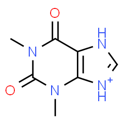 ChemSpider 2D Image | 1,3-Dimethyl-2,6-dioxo-2,3,6,7-tetrahydro-1H-purin-9-ium | C7H9N4O2