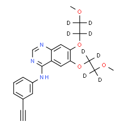 ChemSpider 2D Image | N-(3-Ethynylphenyl)-6,7-bis{[2-methoxy(~2~H_4_)ethyl]oxy}-4-quinazolinamine | C22H15D8N3O4