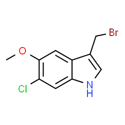 ChemSpider 2D Image | 3-(Bromomethyl)-6-chloro-5-methoxy-1H-indole | C10H9BrClNO
