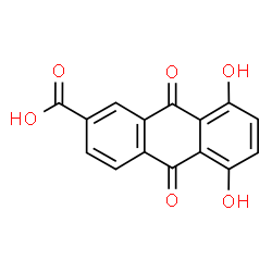 ChemSpider 2D Image | 5,8-Dihydroxy-9,10-dioxo-9,10-dihydro-2-anthracenecarboxylic acid | C15H8O6