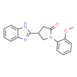 ChemSpider 2D Image | 4-(1H-Benzimidazol-2-yl)-1-(2-methoxyphenyl)-2-pyrrolidinone | C18H17N3O2