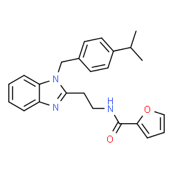 ChemSpider 2D Image | N-{2-[1-(4-Isopropylbenzyl)-1H-benzimidazol-2-yl]ethyl}-2-furamide | C24H25N3O2