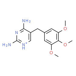 ChemSpider 2D Image | 2,4-Diamino-5-(3,4,5-trimethoxybenzyl)pyrimidin-1-ium | C14H19N4O3