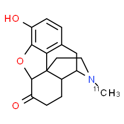 ChemSpider 2D Image | 3-Hydroxy-17-(~11~C)methyl-4,5-epoxymorphinan-6-one | C1611CH19NO3