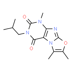 ChemSpider 2D Image | 3-Isobutyl-1,6,7-trimethyl[1,3]oxazolo[2,3-f]purine-2,4(1H,3H)-dione | C14H18N4O3
