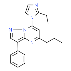 ChemSpider 2D Image | 7-(2-Ethyl-1H-imidazol-1-yl)-3-phenyl-5-propylpyrazolo[1,5-a]pyrimidine | C20H21N5