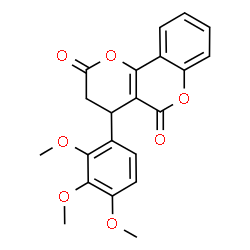 ChemSpider 2D Image | 4-(2,3,4-Trimethoxyphenyl)-3,4-dihydro-2H,5H-pyrano[3,2-c]chromene-2,5-dione | C21H18O7