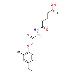 ChemSpider 2D Image | 5-{2-[(2-Bromo-4-ethylphenoxy)acetyl]hydrazino}-5-oxopentanoic acid | C15H19BrN2O5