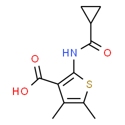 ChemSpider 2D Image | 2-cyclopropaneamido-4,5-dimethylthiophene-3-carboxylic acid | C11H13NO3S