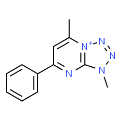 ChemSpider 2D Image | 3,7-Dimethyl-5-phenyl-3H-tetrazolo[1,5-a]pyrimidin-8-ium | C12H12N5