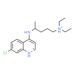 ChemSpider 2D Image | 7-Chloro-4-{[5-(diethylammonio)-2-pentanyl]amino}quinolinium | C18H27ClN3