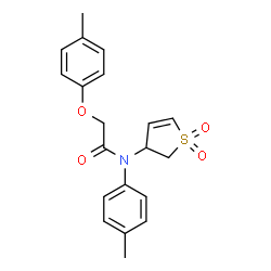 ChemSpider 2D Image | N-(1,1-Dioxido-2,3-dihydro-3-thiophenyl)-2-(4-methylphenoxy)-N-(4-methylphenyl)acetamide | C20H21NO4S