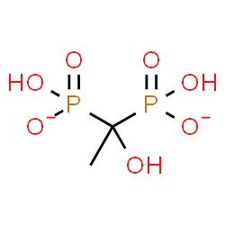 ChemSpider 2D Image | (1-Hydroxy-1,1-ethanediyl)bis[hydrogen (phosphonate)] | C2H6O7P2