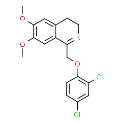ChemSpider 2D Image | 1-[(2,4-Dichlorophenoxy)methyl]-6,7-dimethoxy-3,4-dihydroisoquinoline | C18H17Cl2NO3