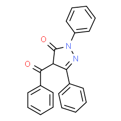 ChemSpider 2D Image | 4-Benzoyl-2,5-diphenyl-2,4-dihydro-3H-pyrazol-3-one | C22H16N2O2