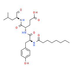 ChemSpider 2D Image | N-Octanoyl-L-tyrosyl-N-[(2S)-4-methyl-1-oxo-2-pentanyl]-L-alpha-glutamine | C28H43N3O7