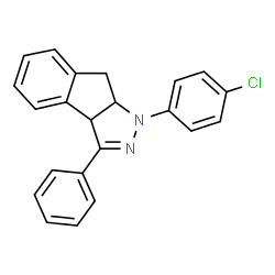 ChemSpider 2D Image | 1-(4-Chlorophenyl)-3-phenyl-1,3a,8,8a-tetrahydroindeno[2,1-c]pyrazole | C22H17ClN2