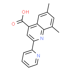 ChemSpider 2D Image | 6,8-Dimethyl-2-(2-pyridinyl)-4-quinolinecarboxylic acid | C17H14N2O2