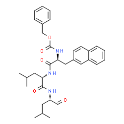 ChemSpider 2D Image | N-[(Benzyloxy)carbonyl]-3-(2-naphthyl)-L-alanyl-N-[(2S)-4-methyl-1-oxo-2-pentanyl]-L-leucinamide | C33H41N3O5