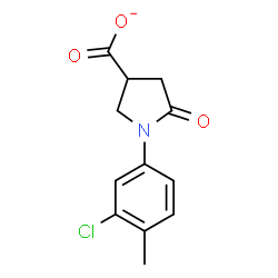 ChemSpider 2D Image | 1-(3-Chloro-4-methylphenyl)-5-oxo-3-pyrrolidinecarboxylatato | C12H11ClNO3