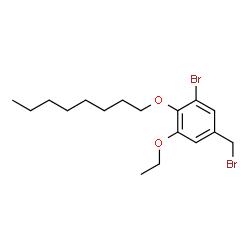 ChemSpider 2D Image | 1-Bromo-5-(bromomethyl)-3-ethoxy-2-(octyloxy)benzene | C17H26Br2O2