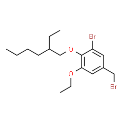 ChemSpider 2D Image | 1-Bromo-5-(bromomethyl)-3-ethoxy-2-[(2-ethylhexyl)oxy]benzene | C17H26Br2O2