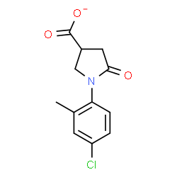 ChemSpider 2D Image | 1-(4-Chloro-2-methylphenyl)-5-oxo-3-pyrrolidinecarboxylate | C12H11ClNO3