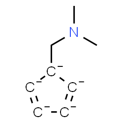 ChemSpider 2D Image | 5-[(Dimethylamino)methyl]-1,3-cyclopentadiene-1,2,3,4,5-pentaide | C8H8N