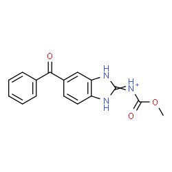 ChemSpider 2D Image | 5-Benzoyl-N-(methoxycarbonyl)-1,3-dihydro-2H-benzimidazol-2-iminium | C16H14N3O3
