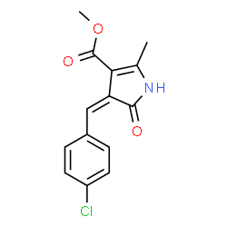 ChemSpider 2D Image | Methyl (4Z)-4-(4-chlorobenzylidene)-2-methyl-5-oxo-4,5-dihydro-1H-pyrrole-3-carboxylate | C14H12ClNO3
