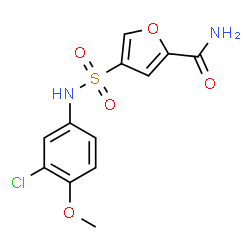 ChemSpider 2D Image | 4-[(3-Chloro-4-methoxyphenyl)sulfamoyl]-2-furamide | C12H11ClN2O5S