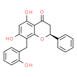 ChemSpider 2D Image | (2S)-5,7-Dihydroxy-8-(2-hydroxybenzyl)-2-phenyl-2,3-dihydro-4H-chromen-4-one | C22H18O5