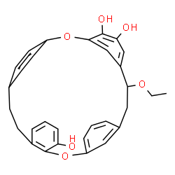 ChemSpider 2D Image | 8-Ethoxy-2,15-dioxapentacyclo[22.2.2.1~3,7~.1~10,14~.0~16,21~]triaconta-1(26),3(30),4,6,10(29),11,13,16,18,20,24,27-dodecaene-4,5,17-triol | C30H28O6