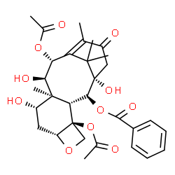 ChemSpider 2D Image | (2alpha,5beta,7beta,9alpha,10beta)-4,10-Diacetoxy-1,7,9-trihydroxy-13-oxo-5,20-epoxytax-11-en-2-yl benzoate | C31H38O11