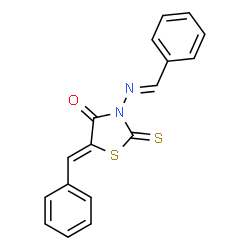 ChemSpider 2D Image | (5Z)-5-Benzylidene-3-[(E)-benzylideneamino]-2-thioxo-1,3-thiazolidin-4-one | C17H12N2OS2