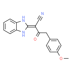 ChemSpider 2D Image | 2-(1,3-Dihydro-2H-benzimidazol-2-ylidene)-4-(4-methoxyphenyl)-3-oxobutanenitrile | C18H15N3O2