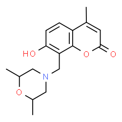 ChemSpider 2D Image | 8-(2,6-Dimethyl-morpholin-4-ylmethyl)-7-hydroxy-4-methyl-chromen-2-one | C17H21NO4