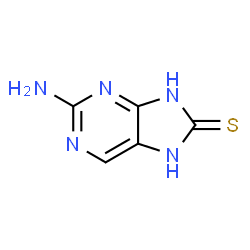 ChemSpider 2D Image | 2-Amino-7,9-dihydro-8H-purine-8-thione | C5H5N5S