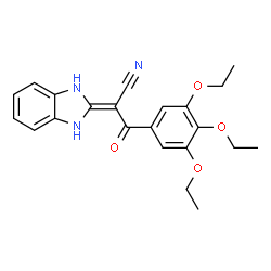 ChemSpider 2D Image | 2-(1,3-Dihydro-2H-benzimidazol-2-ylidene)-3-oxo-3-(3,4,5-triethoxyphenyl)propanenitrile | C22H23N3O4
