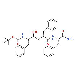 ChemSpider 2D Image | Nalpha-{(2R,4S,5S)-2-benzyl-5-[(tert-butoxycarbonyl)amino]-4-hydroxy-6-phenylhexanoyl}-L-phenylalaninamide | C33H41N3O5
