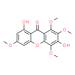 ChemSpider 2D Image | 3,8-Dihydroxy-1,2,4,6-tetramethoxy-9H-xanthen-9-one | C17H16O8