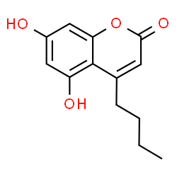 ChemSpider 2D Image | 4-Butyl-5,7-dihydroxy-2H-chromen-2-one | C13H14O4
