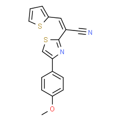 ChemSpider 2D Image | (2Z)-2-[4-(4-Methoxyphenyl)-1,3-thiazol-2-yl]-3-(2-thienyl)acrylonitrile | C17H12N2OS2