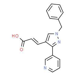 ChemSpider 2D Image | (2E)-3-(1-benzyl-3-pyridin-3-yl-1H-pyrazol-4-yl)acrylic acid | C18H15N3O2