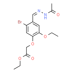 ChemSpider 2D Image | Ethyl {4-[(Z)-(acetylhydrazono)methyl]-5-bromo-2-ethoxyphenoxy}acetate | C15H19BrN2O5
