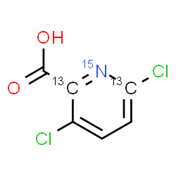 ChemSpider 2D Image | 3,6-Dichloro-2-(2,6-~13~C_2_,~15~N)pyridinecarboxylic acid | C413C2H3Cl215NO2