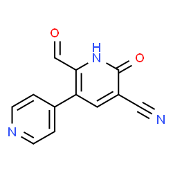 ChemSpider 2D Image | 2-Formyl-6-oxo-1,6-dihydro-3,4'-bipyridine-5-carbonitrile | C12H7N3O2