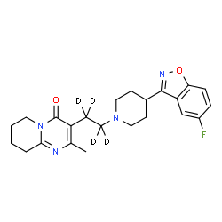 ChemSpider 2D Image | 3-{2-[4-(5-Fluoro-1,2-benzoxazol-3-yl)-1-piperidinyl](~2~H_4_)ethyl}-2-methyl-6,7,8,9-tetrahydro-4H-pyrido[1,2-a]pyrimidin-4-one | C23H23D4FN4O2